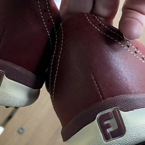 Footjoy lopro Burgundy golf Comfort Cushion Preppy leather lace up shoes 9.5 - Picture 5 of 8